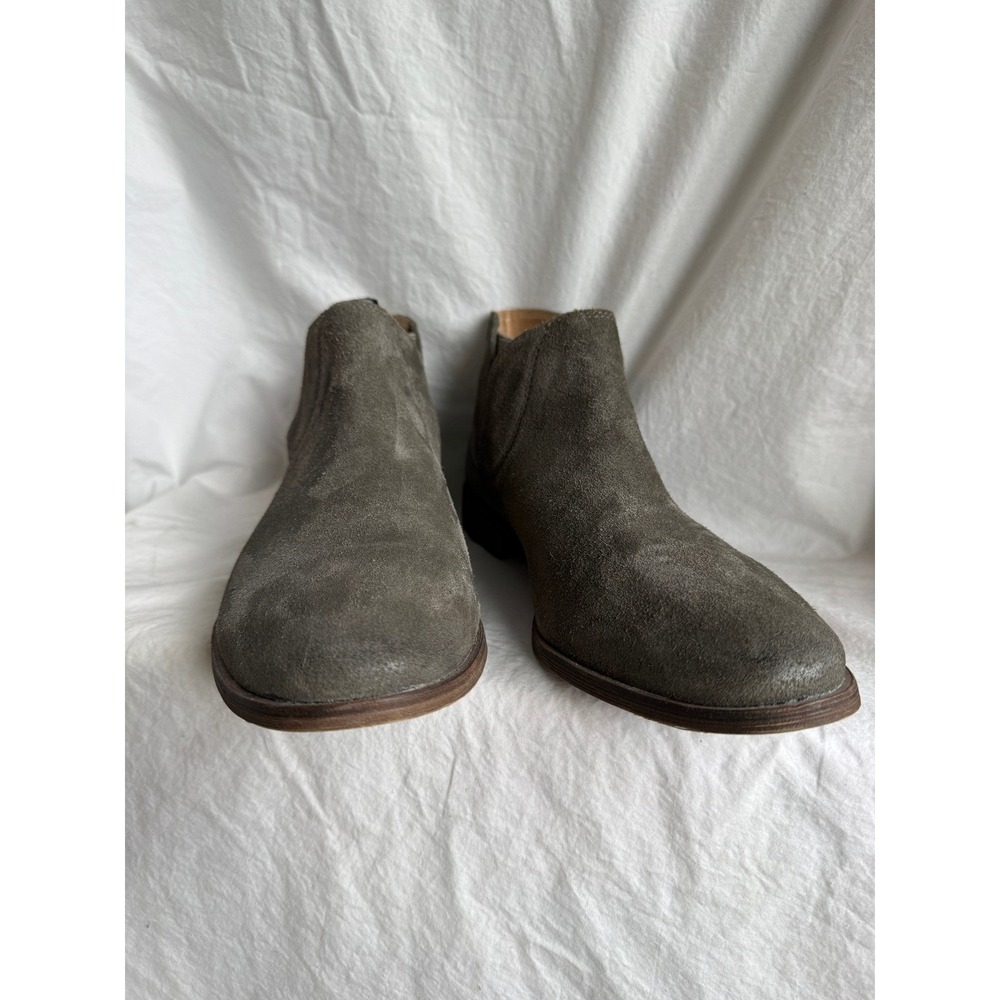 Splendid Suede Ankle‎ Boots Taupe Grey Side Cutout Low Heel Booties Mens